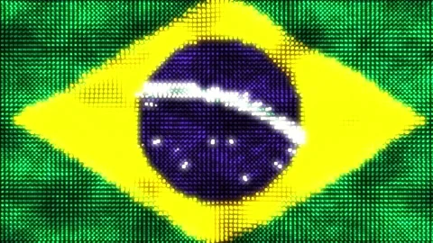 Brazil Digital Flag Loop Animation Stock Video Pond5