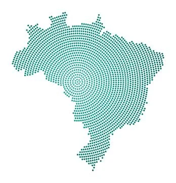 Brazil dotted map. Digital style shape of Brazil. Tech icon of the country .. Stock Illustration