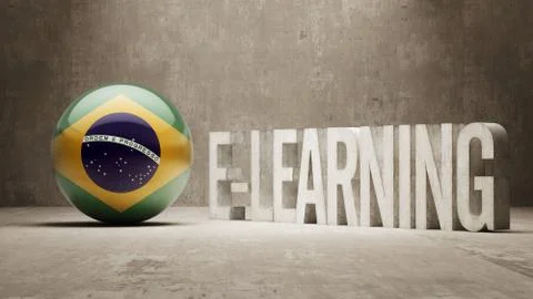 Brazil. E-Learning  Concept 스톡 일러스트