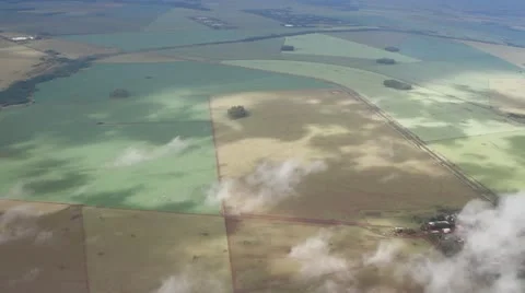 Brazil fields from plane Stock Footage 11140351