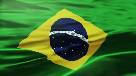 Brazil flag 3d waving realistic background Stock Footage 235769849