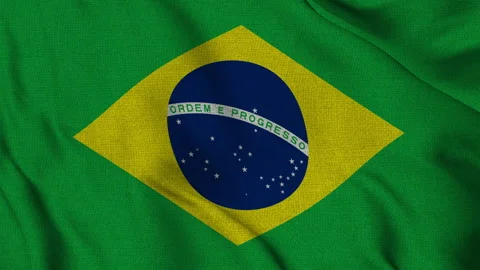 Brazil Flag Animation Seamless Loop Waving in the Wind — 3D Animation (4K UHD) 스톡 동영상 320597432