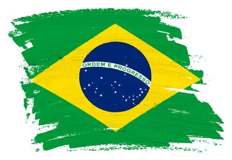 Brazil flag background paint splash brushstroke Stock Illustration