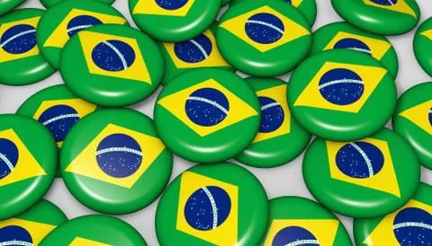 Brazil Flag Badges Background Stock Illustration