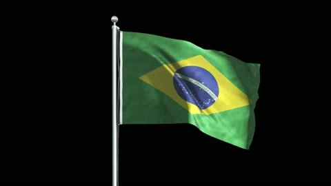 Brazil Flag Big Video stock 160126411