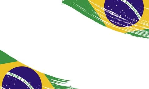 Brazil Flag with Brush Stroke Effect, Grunge brush stroke. Watercolor paint.. Stock Illustration