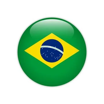 Brazil flag on button Stock Illustration