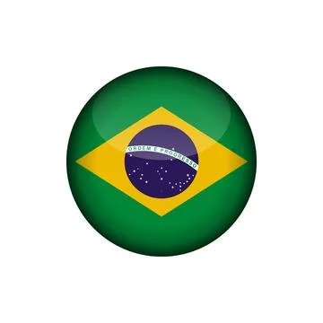 Brazil Flag Circle Button Vector Template Illustrazione stock