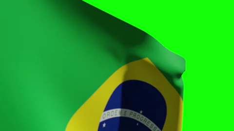 Brazil Flag Close Stock Footage 133600426