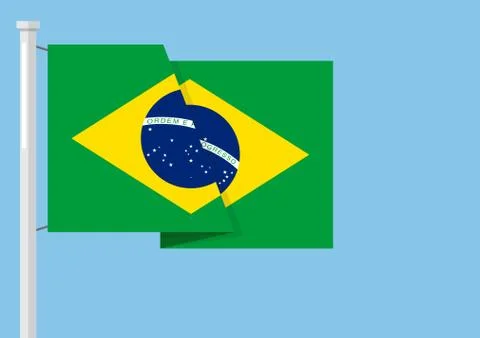 Brazil flag with copyspace Stock Illustration