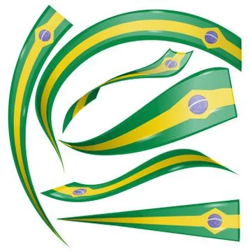 Brazil flag element isolated on white background Stock Illustration