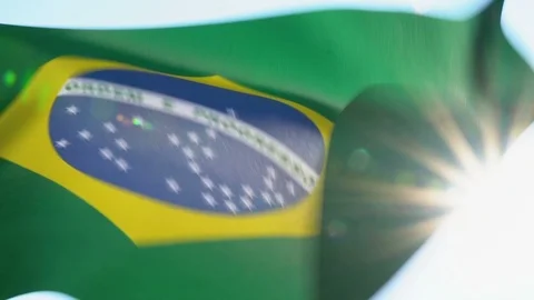 Brazil Flag Flapping Video stock 118961023