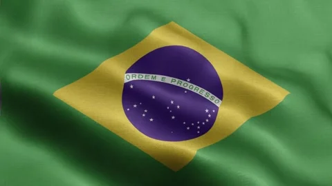 Brazil flag Front Video stock 318663116