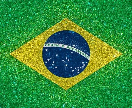 Brazil flag with glitter effect Stock Photos