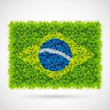 Brazil flag grass Stock Illustration