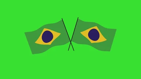 Brazil Flag on green screen 2D motion graphics animation 4K Stock Footage 324810431