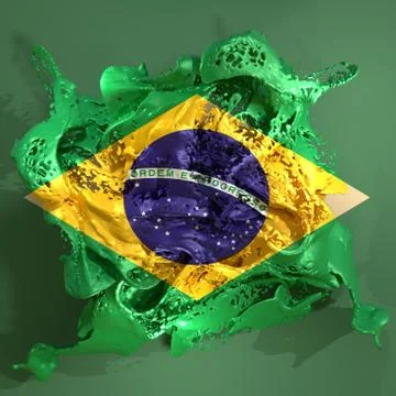 Brazil flag liquid Stock Illustration