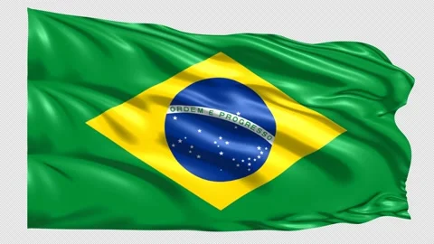 Brazil Flag Loop 4K UHD 3840 x 2160 with alpha channel Stock Footage 221474233