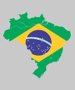 Brazil flag map Stock Illustration