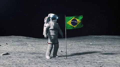 Brazil flag on Moon Vidéo 168333521