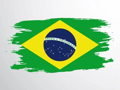 Brazil flag painted with a brush Stock Illustration