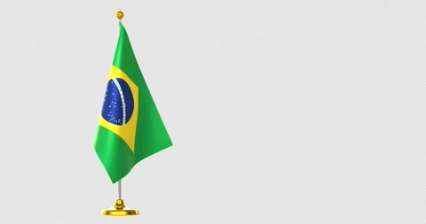 Brazil flag on pole for countries summit Stock Footage 210523589