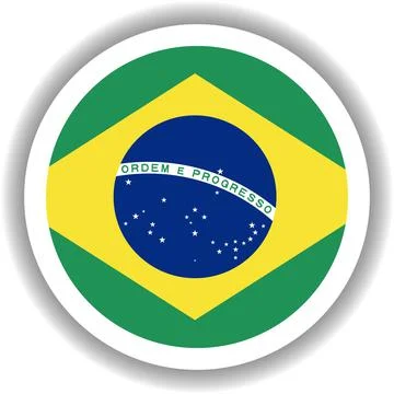 Brazil flag round shape Stock Illustration