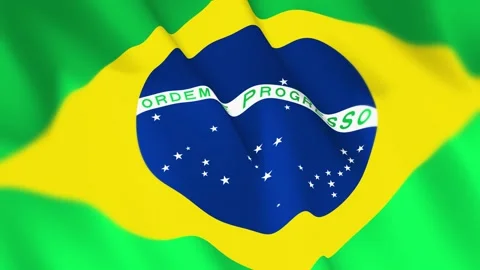 Brazil Flag Seamless Loop 4k 60fps on Sky Background 库存影片 340348060