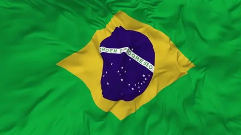 Brazil Flag Seamless Looping Background Waving Slow Motion Stock Footage 234034446
