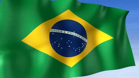 Brazil Flag - Set of 3 Angles with Masks [3WaveSeries] Stock Footage 103471233