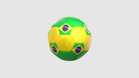 Brazil Flag Soccer Ball Loop Animation with Alpha Channel Stock Footage 329449113