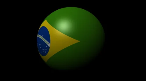 Brazil flag sphere with shadow animation Stock Footage