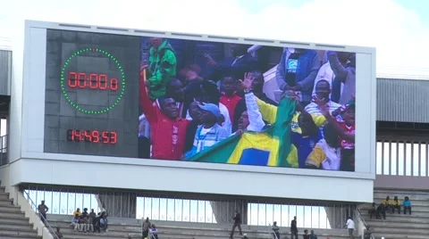 Brazil flag on stadium big screen Stock Footage 45652288