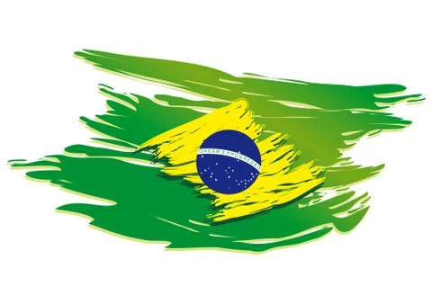 Brazil flag stylized Stock Illustration