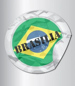 Brazil flag tag Stock Illustration