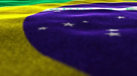 Brazil Flag, Textile Carpet Background, Movement Camera Video stock 47010591