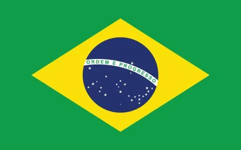 Brazil flag vector graphic. Rectangle Brazilian flag illustration. Brazil cou Stock-Illustration
