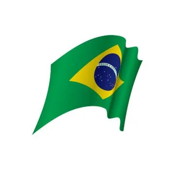 Brazil flag, vector illustration Stock Illustration