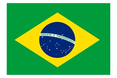 Brazil flag vector template background realistic copy Illustrazione stock