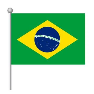 Brazil flag vector template background realistic copy Stock Illustration