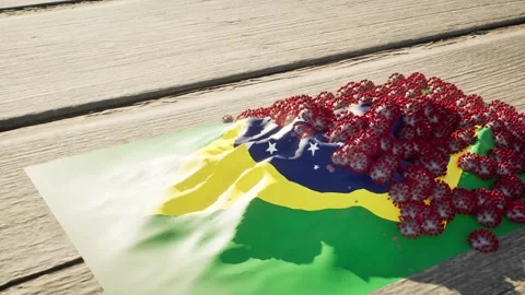 Brazil Flag - Virus Growth Stock Footage 320284471