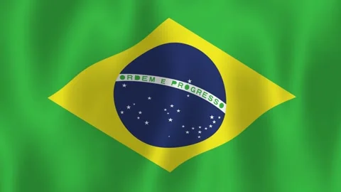 Brazil Flag waving animation background Stock Footage 336939516