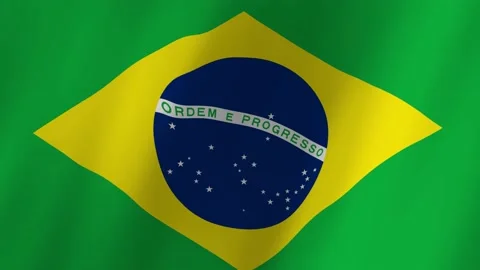 Brazil flag waving animation Stock Footage 220072932