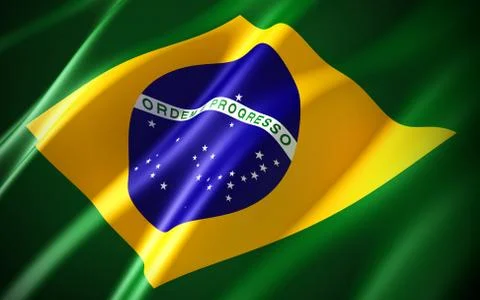 Brazil flag waving Stock Illustration