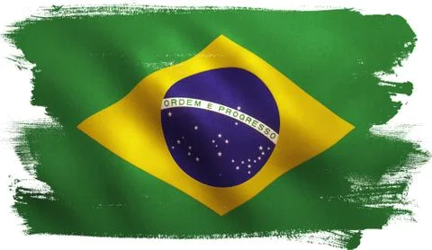Brazil Flag Waving Stock Illustration