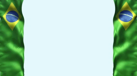 Brazil Flag waving loop + alpha Video stock 5639582