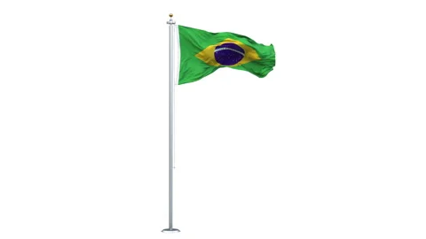 Brazil flag waving looping with transparent background. 스톡 동영상 310978853