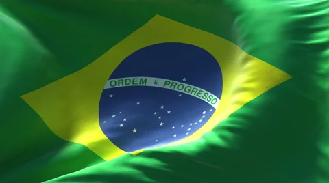 Brazil flag waving seamless loop  4K Stock Footage 49064832