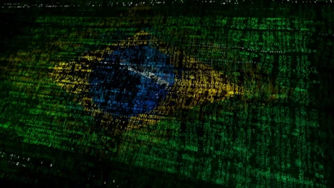 Brazil flag waving with security code Stock Footage 323442768
