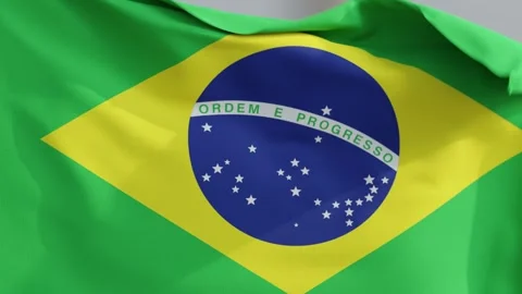 Brazil Flag Waving in the Wind as a 3d Animated National Symbol Background 库存影片 331109836